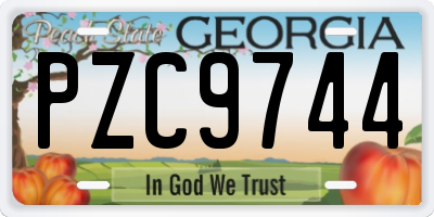 GA license plate PZC9744