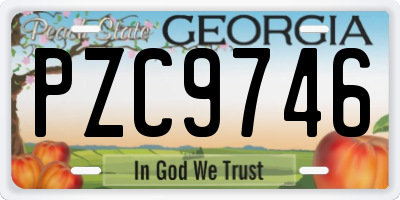 GA license plate PZC9746