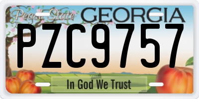 GA license plate PZC9757
