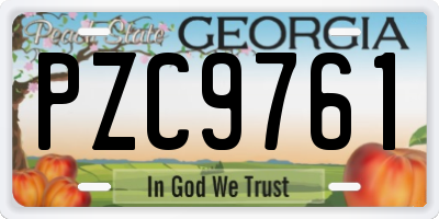 GA license plate PZC9761