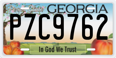 GA license plate PZC9762