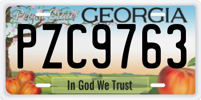 GA license plate PZC9763
