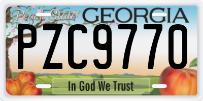 GA license plate PZC9770