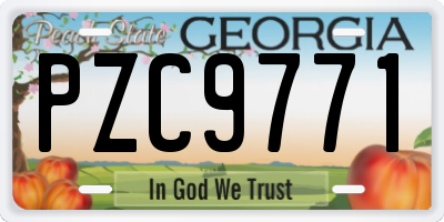 GA license plate PZC9771