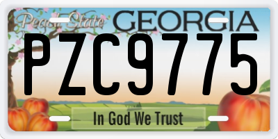 GA license plate PZC9775