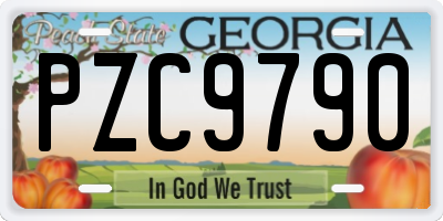 GA license plate PZC9790