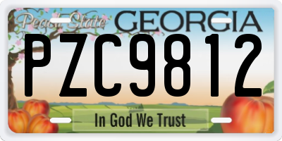 GA license plate PZC9812