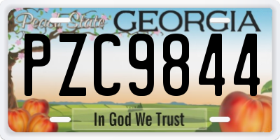 GA license plate PZC9844