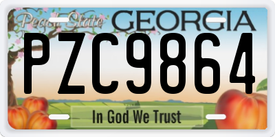 GA license plate PZC9864