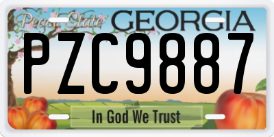 GA license plate PZC9887