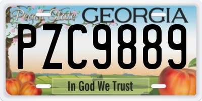 GA license plate PZC9889