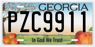 GA license plate PZC9911