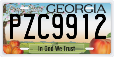 GA license plate PZC9912