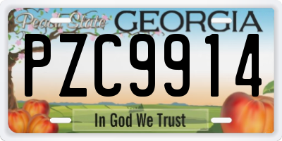 GA license plate PZC9914