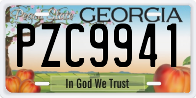 GA license plate PZC9941