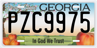 GA license plate PZC9975