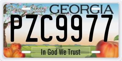 GA license plate PZC9977