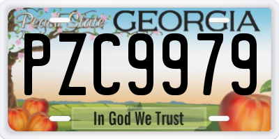 GA license plate PZC9979