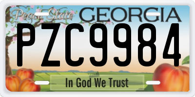 GA license plate PZC9984