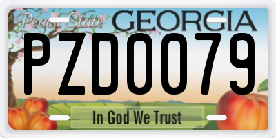 GA license plate PZD0079