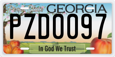 GA license plate PZD0097