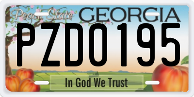 GA license plate PZD0195