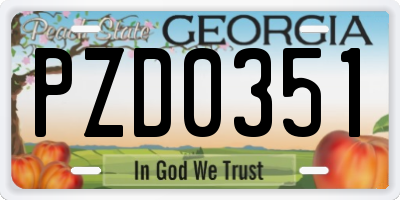 GA license plate PZD0351