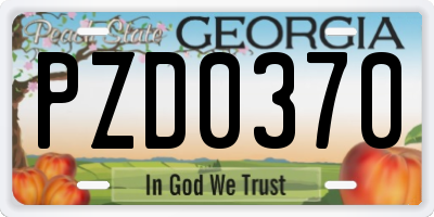 GA license plate PZD0370