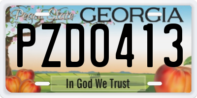 GA license plate PZD0413