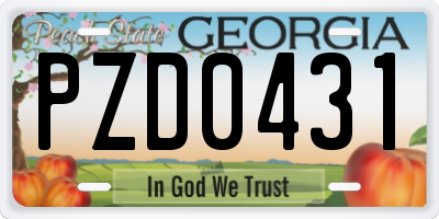 GA license plate PZD0431