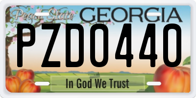 GA license plate PZD0440