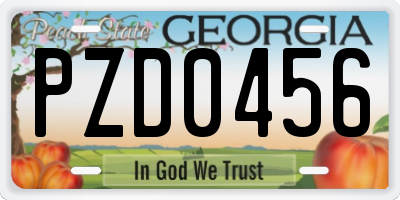 GA license plate PZD0456
