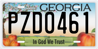 GA license plate PZD0461
