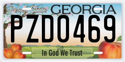 GA license plate PZD0469