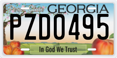 GA license plate PZD0495
