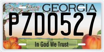 GA license plate PZD0527