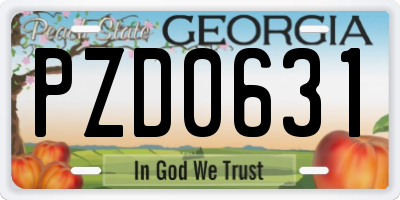 GA license plate PZD0631