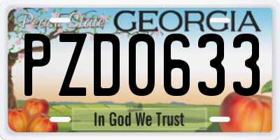 GA license plate PZD0633