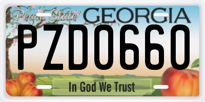 GA license plate PZD0660
