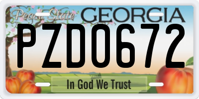 GA license plate PZD0672