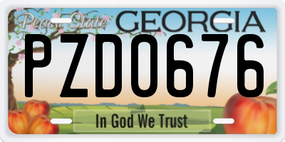 GA license plate PZD0676