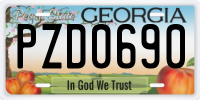 GA license plate PZD0690