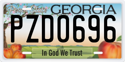 GA license plate PZD0696