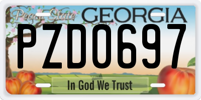 GA license plate PZD0697