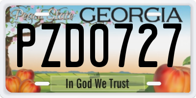 GA license plate PZD0727