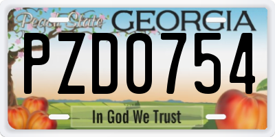 GA license plate PZD0754