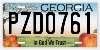 GA license plate PZD0761
