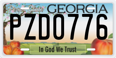 GA license plate PZD0776