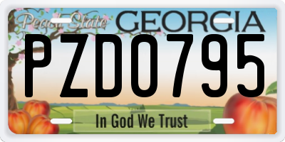 GA license plate PZD0795