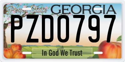 GA license plate PZD0797